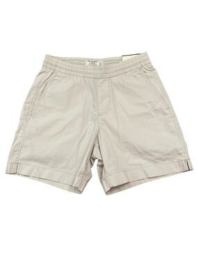 Abercrombie & Fitch Men's Light Khaki Elastic-Waist Pull On 7” Shorts